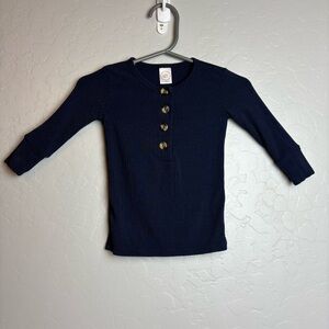 ⭐️Lou Lou & company navy blue ribbed long sleeve top only 3-6 months